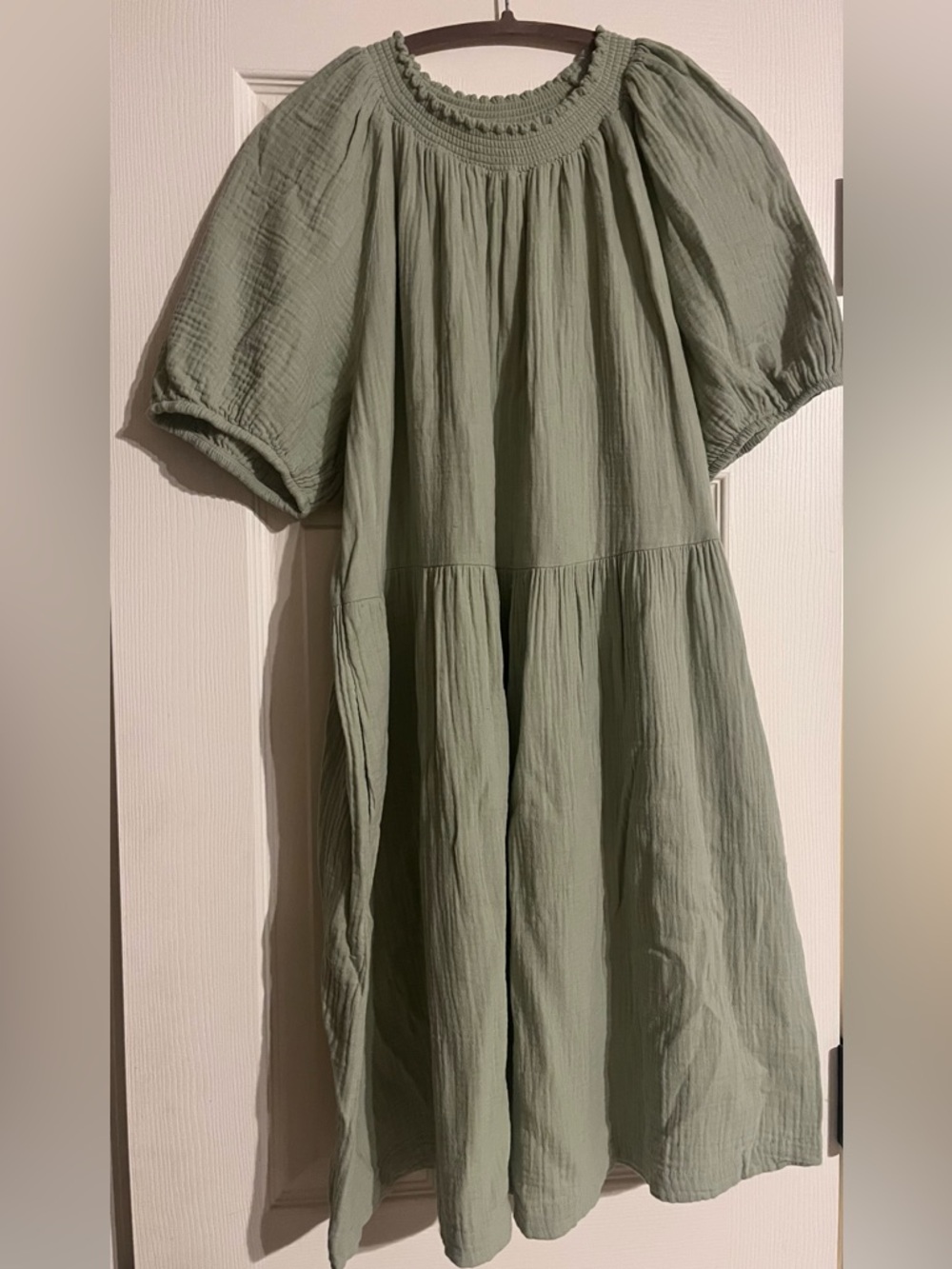 Universal Thread Light Sage Smocked Neck Midi Dress